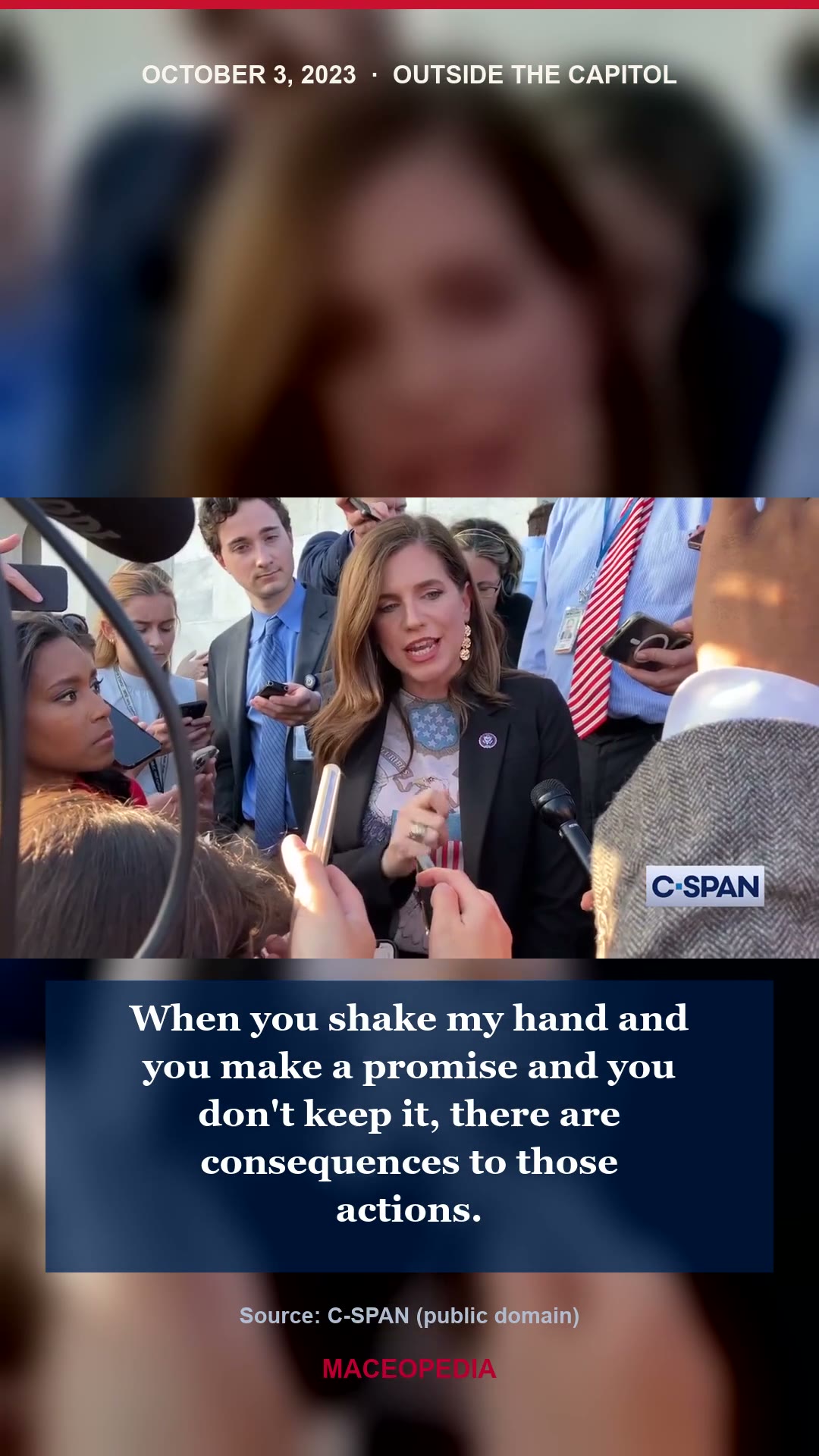 “When you shake my hand”, nine moments from Mace's McCarthy-ouster presser