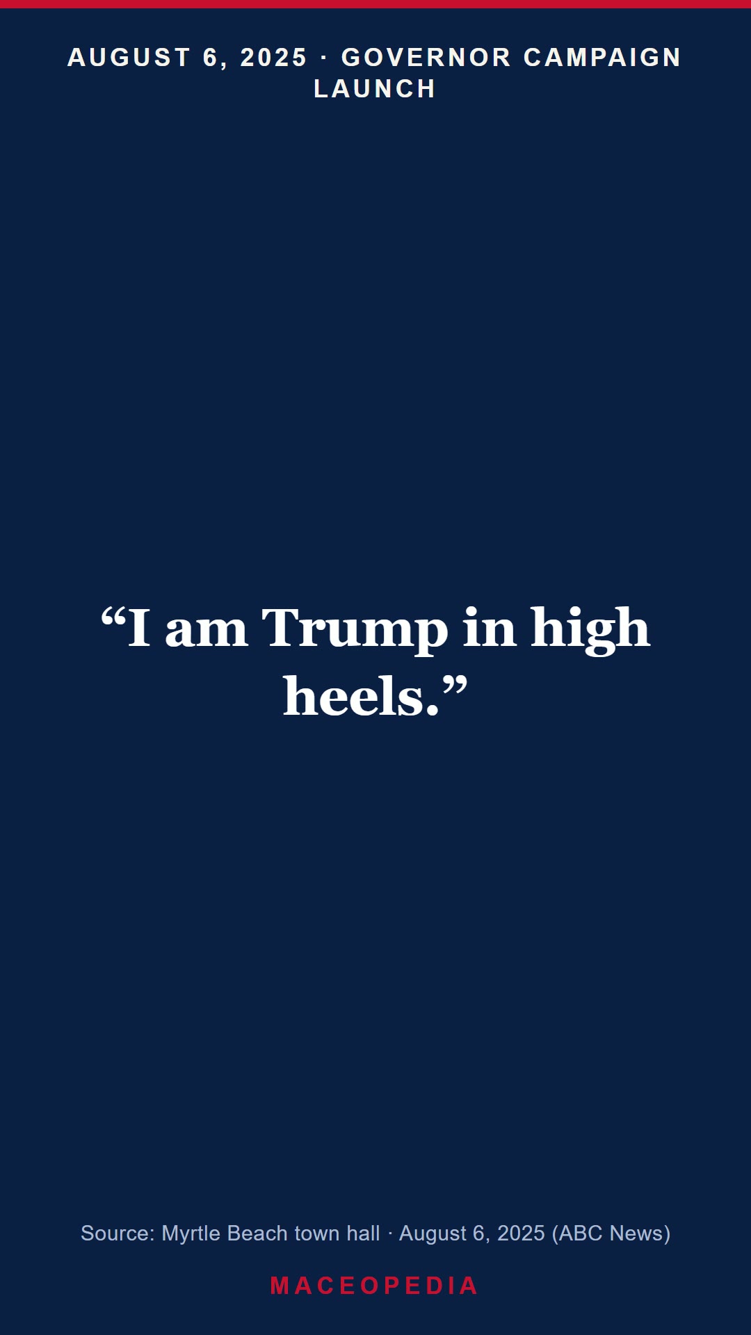 “I am Trump in high heels”, Mace launches her governor campaign