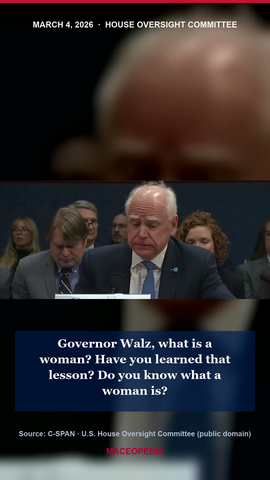 "What is a woman?", Mace vs. Gov. Tim Walz