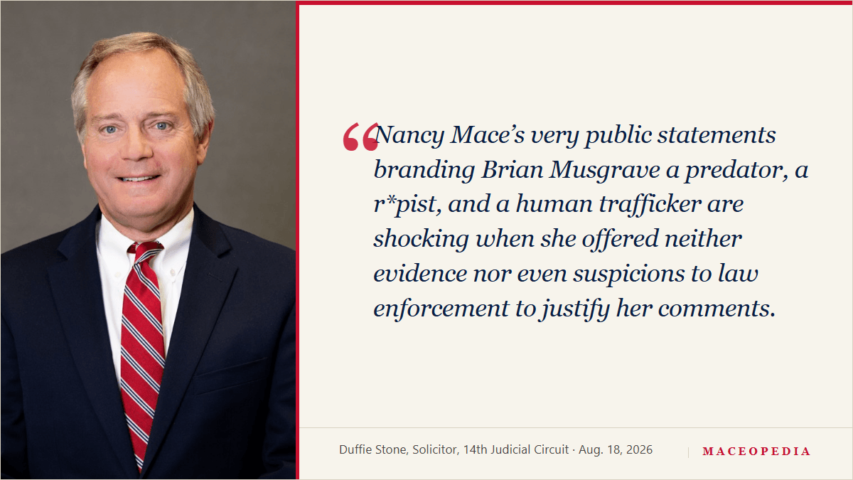 Solicitor Duffie Stone to SLED: Mace's Allegations Have "Turned Out to Not Be True": image 2