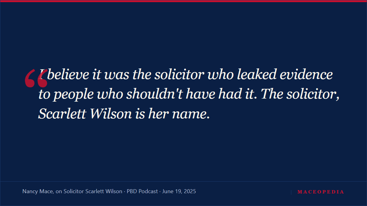 'The solicitor leaked evidence': Mace accuses the prosecutor in her own cases on a national podcast: image 1