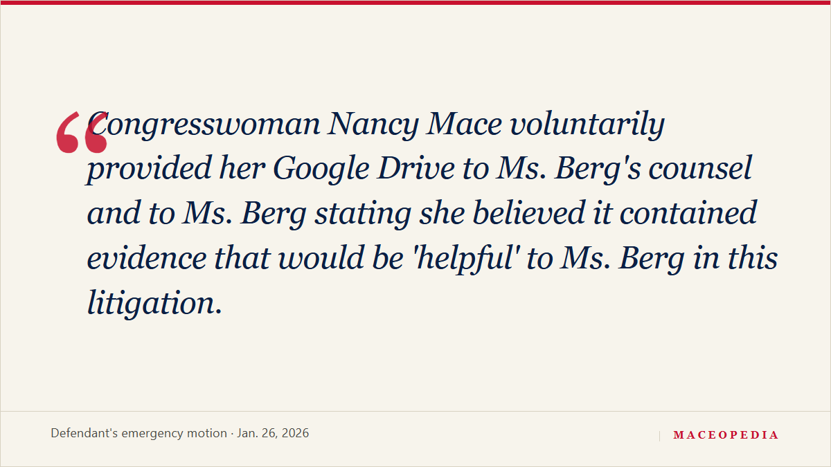 Mace voluntarily shared her Google Drive as 'helpful' evidence, then sent 'threatening' letters demanding it back: image 2