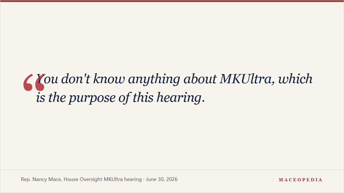 You don't know anything about MKUltra, which is the purpose of this hearing.: image 2