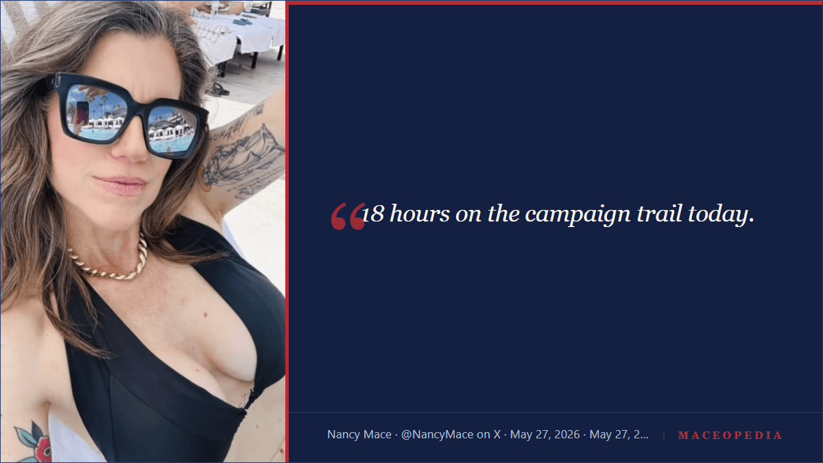 Mace claimed she took "about six weeks" off the campaign after her father died. She was on a debate stage seven days later.