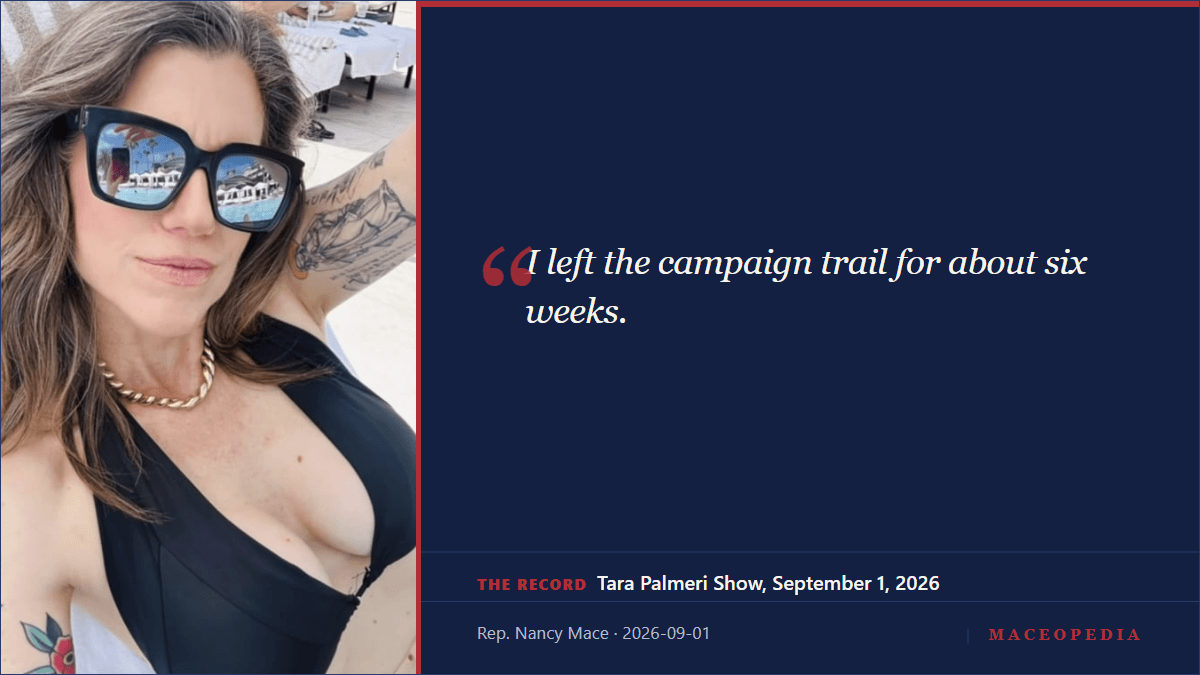 Mace claimed she took "about six weeks" off the campaign after her father died. She was on a debate stage seven days later.: image 1