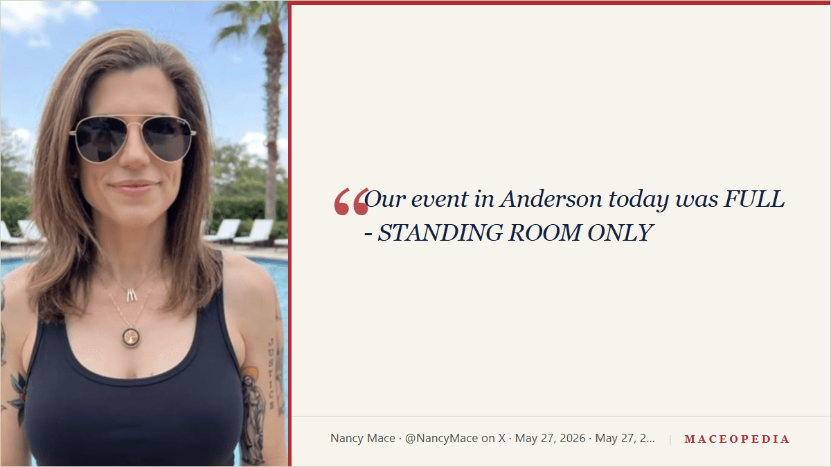 Mace claimed she took "about six weeks" off the campaign after her father died. She was on a debate stage seven days later.: image 2