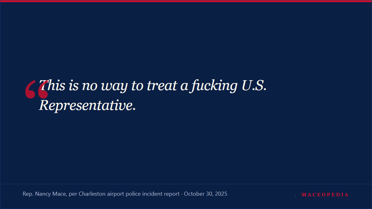 Quote card reading: This is no way to treat a fucking U.S. Representative.