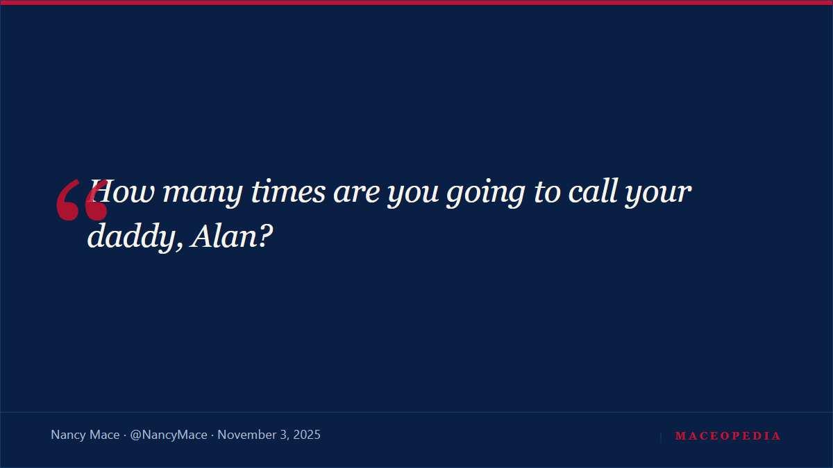 'How many times are you going to call your daddy, Alan?', Mace's Nov. 3 barrage at AG Alan Wilson and his father, Rep. Joe Wilson: image 1