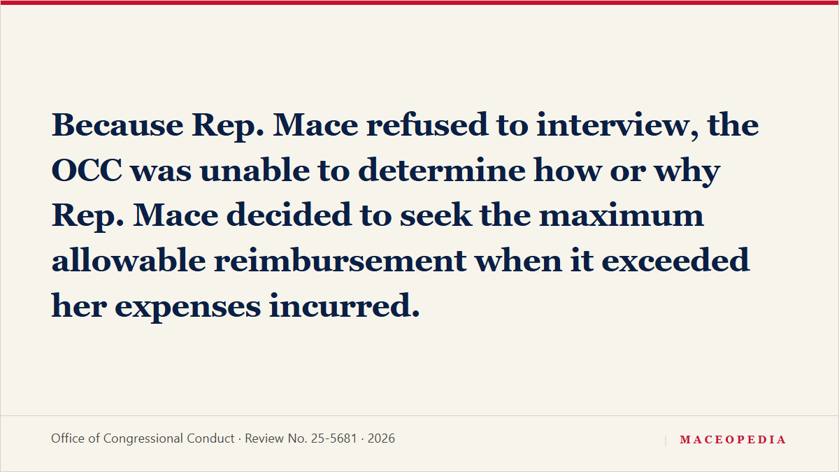 Ethics Committee releases OCC report: Mace billed the max, exceeded actual costs by $9,485.46: image 4