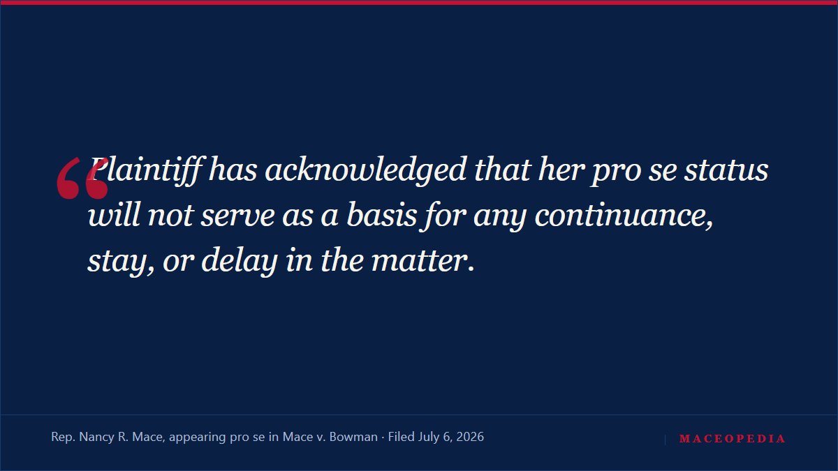 Pro Se: Nancy Mace has lost her lawyers again, this time in her own defamation suit against Eric Bowman: image 2
