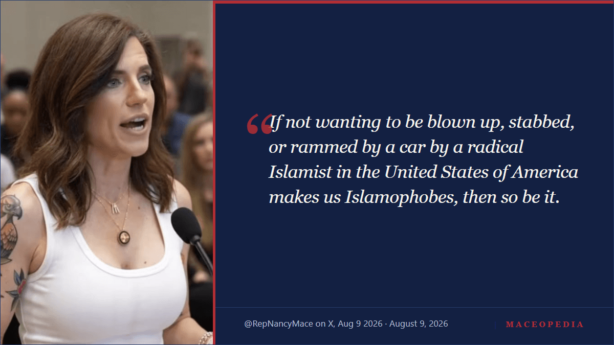 Mace Greets El-Sayed's Senate Primary Win: 'Every Single Muslim Holding Public Office in America Is a Trojan Horse': image 1