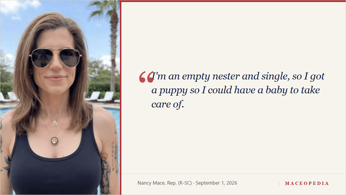 Mace Calls Herself an 'Empty Nester' on Camera: She Has Joint Custody of Her Daughter