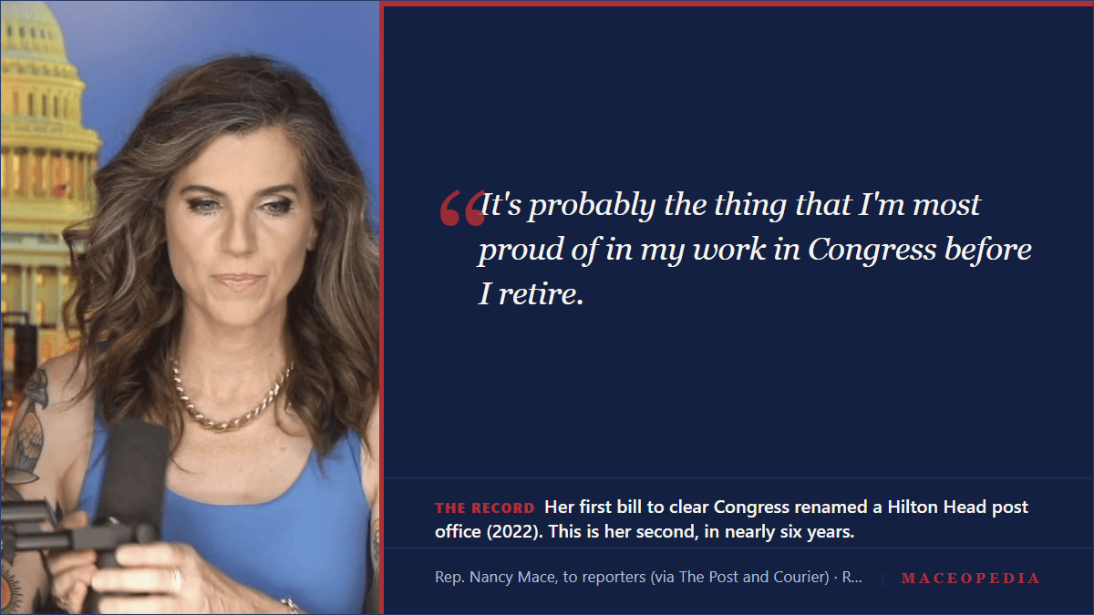 Bill Number Two: Nancy Mace's Skills-Based Contracting Bill Clears Congress 904 Days After She First Filed It, Two Years After It Failed on the House Floor, Her Second of 202 to Pass Both Chambers: image 1