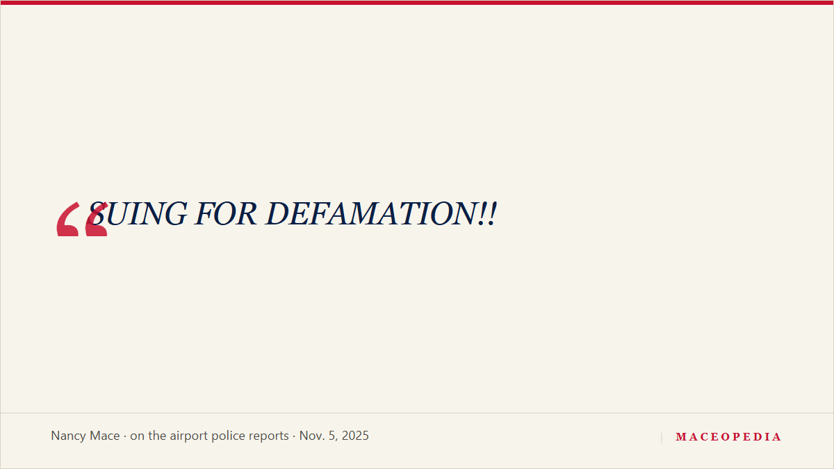 Mace announces intent to sue: 'SUING FOR DEFAMATION!!': image 1