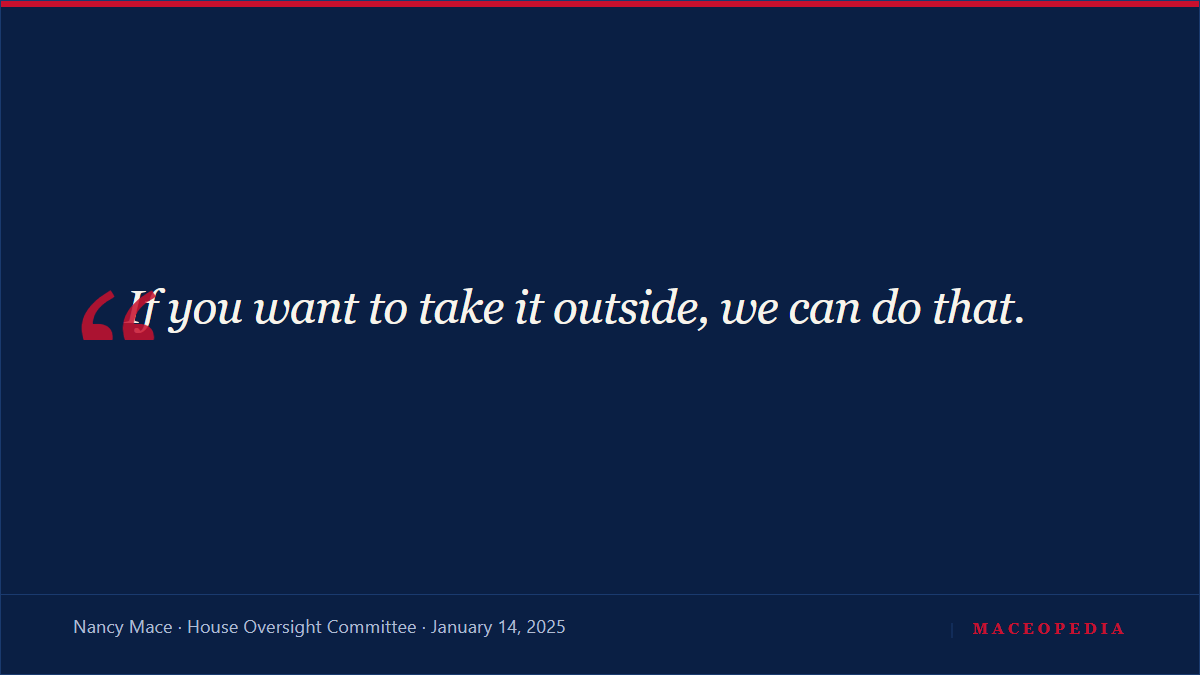 "If you want to take it outside", Mace challenges Rep. Jasmine Crockett at a House Oversight meeting: image 1