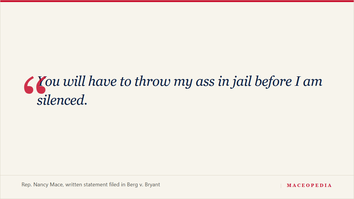 Quote card reading: You will have to throw my ass in jail before I am silenced.