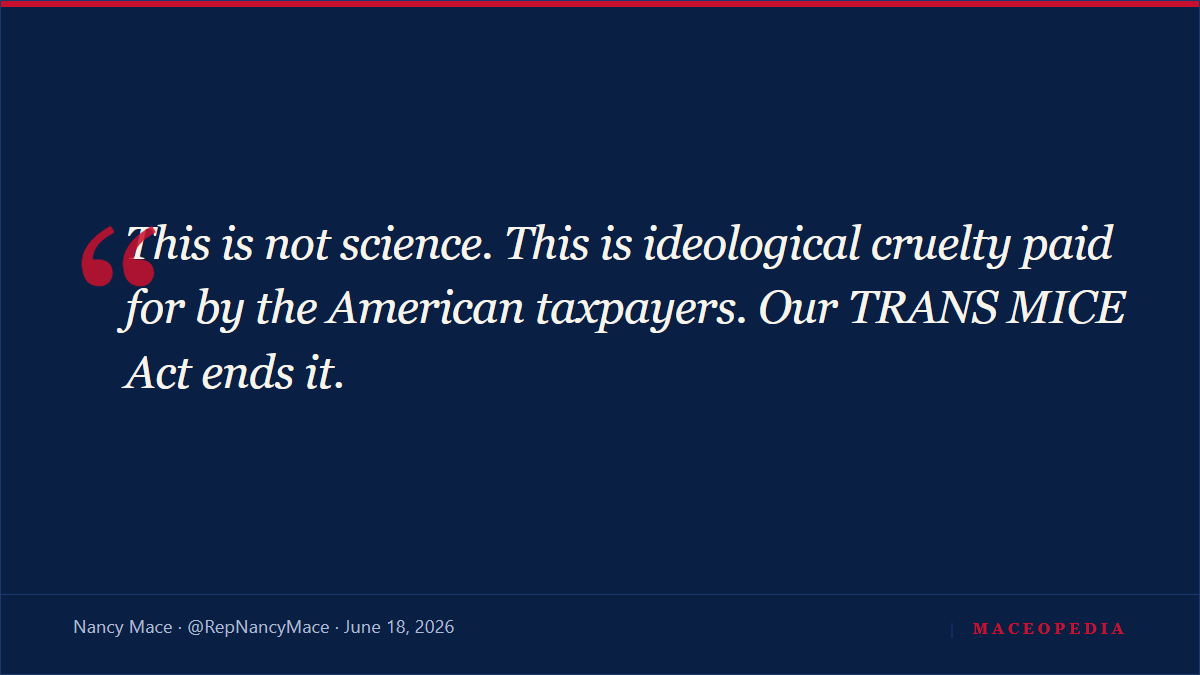 "Radical transgender experiments": Nancy Mace's "TRANS MICE Act" goes to war with the transgenic lab mice scientists use to study cancer: image 2