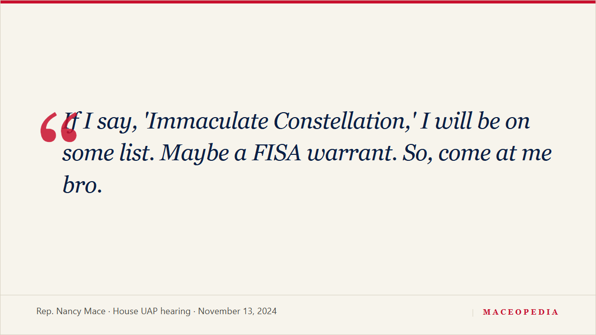 "Come at me bro": Mace's most striking lines from the 2024 UAP hearing: image 1