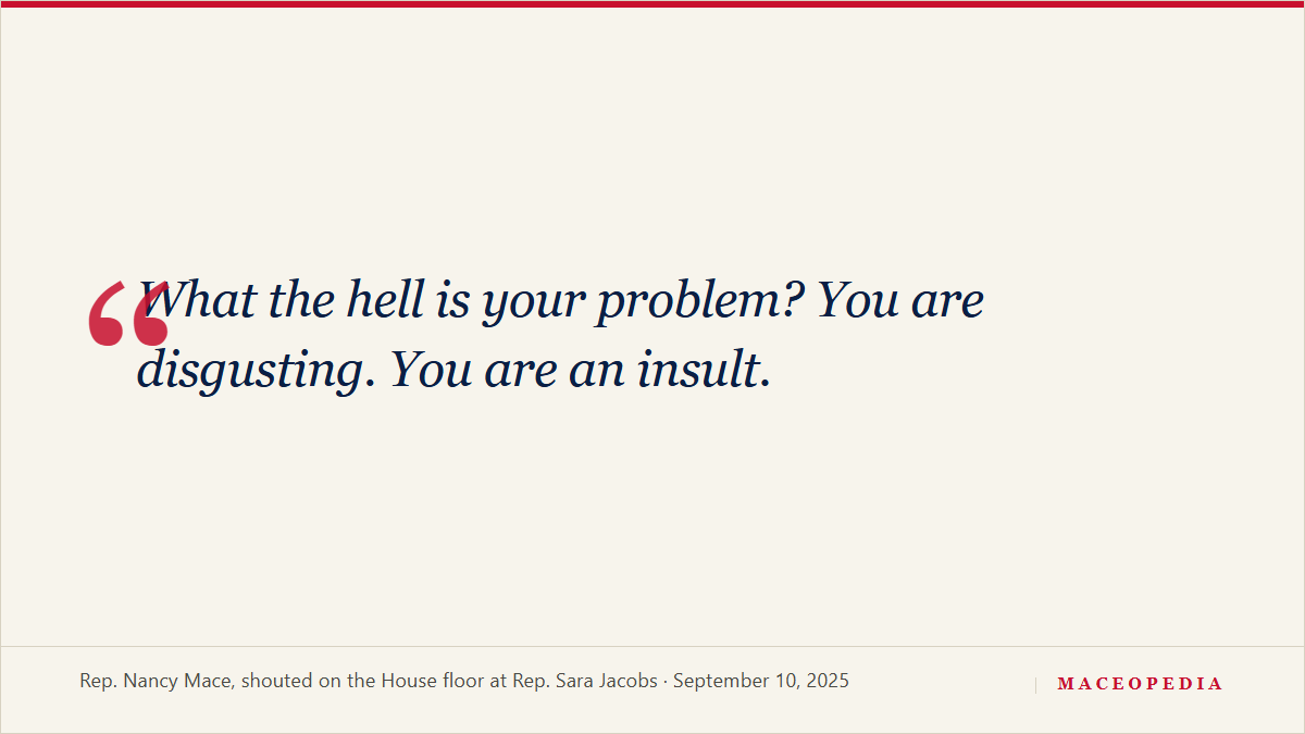 Quote card reading: What the hell is your problem? You are disgusting. You are an insult.