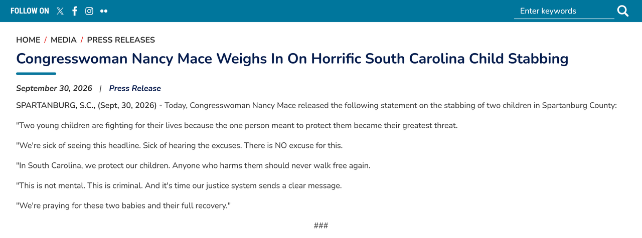 She Wants the Death Penalty for Women No Court Has Found Guilty: Nancy Mace Weighs In, Again, on a South Carolina Case She Has No Role In: image 1