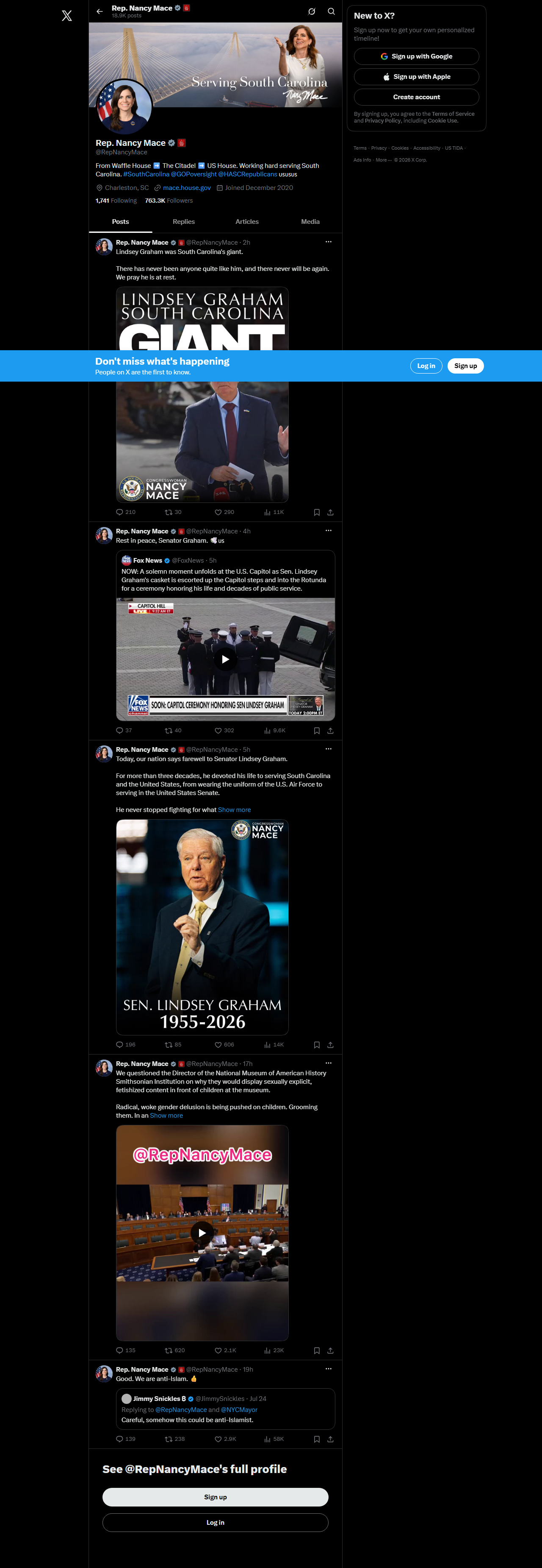 'He believed that showing up mattered': Mace issues a press release as every other SC House Republican attends Graham's funeral: image 6