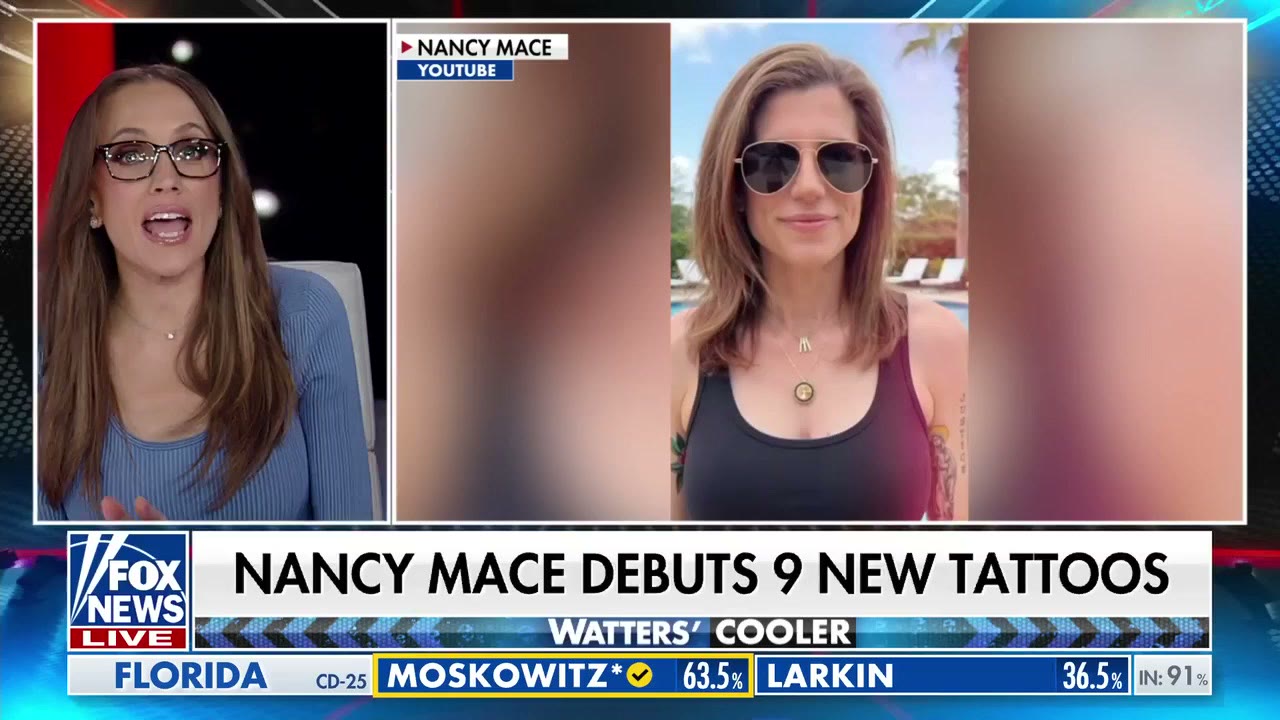 The "Watters' Cooler" segment opens beside one of Mace's own posted poolside photos.