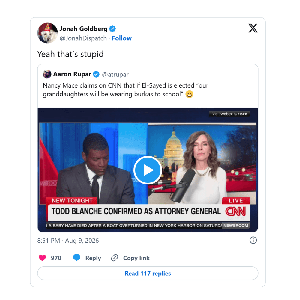On CNN, Mace says Muslims should 'go back to that country' as her 'trojan horse' furor spirals: image 10