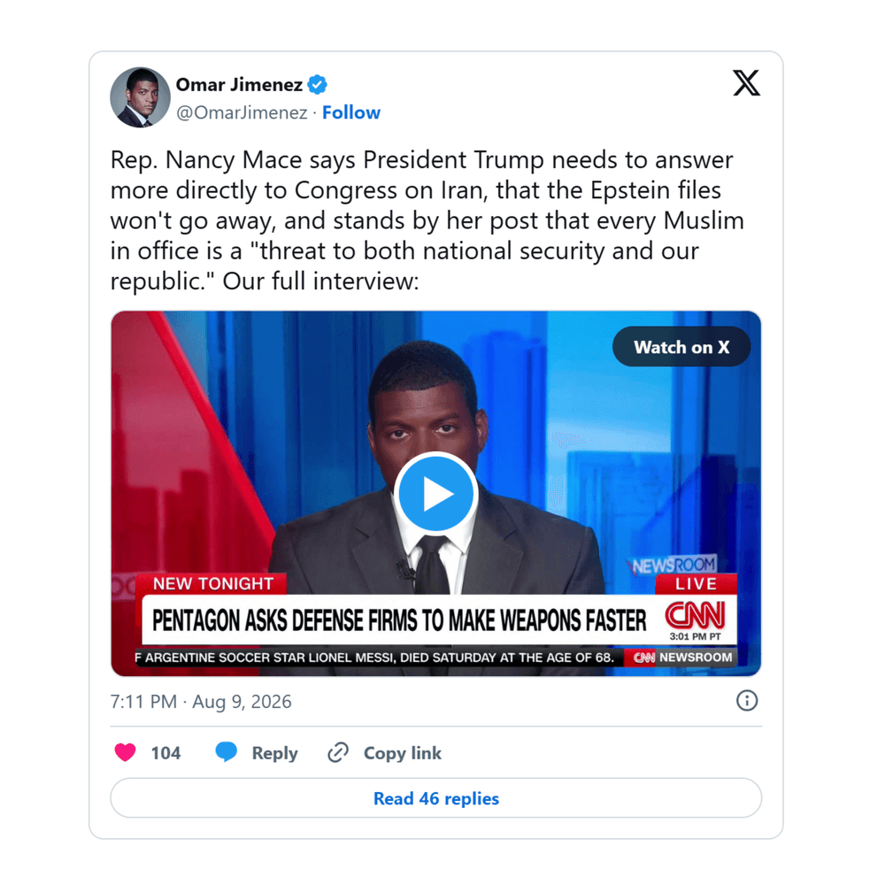 On CNN, Mace says Muslims should 'go back to that country' as her 'trojan horse' furor spirals: image 7