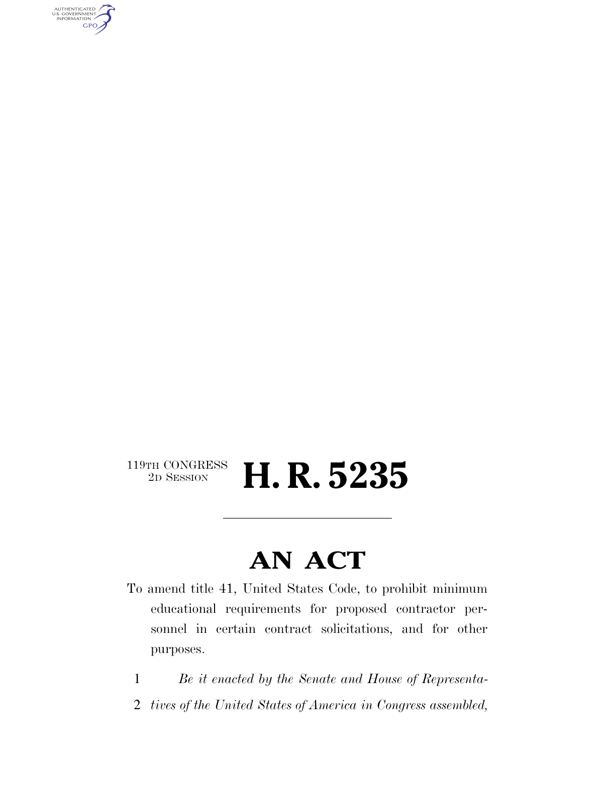 Bill Number Two: Nancy Mace's Skills-Based Contracting Bill Clears Congress 904 Days After She First Filed It, Two Years After It Failed on the House Floor, Her Second of 202 to Pass Both Chambers: image 2