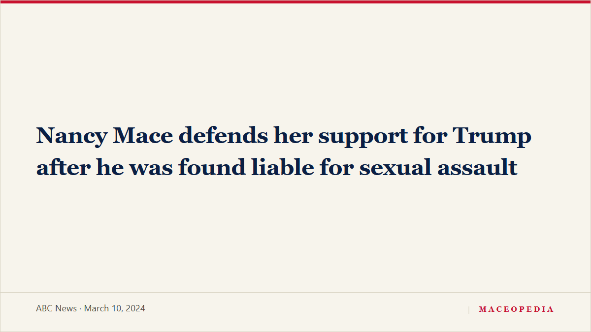 Nancy Mace defends her support for Trump after he was found liable for sexual assault, image 1