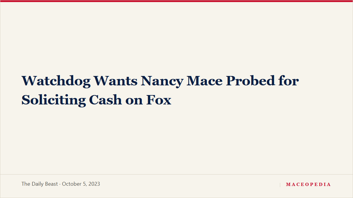Watchdog Wants Nancy Mace Probed for Soliciting Cash on Fox, image 1