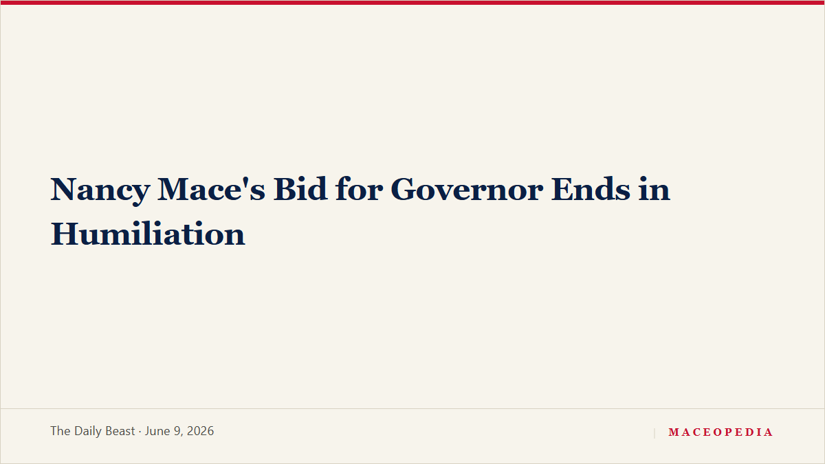 Mace's gubernatorial bid ends in primary defeat, image 1