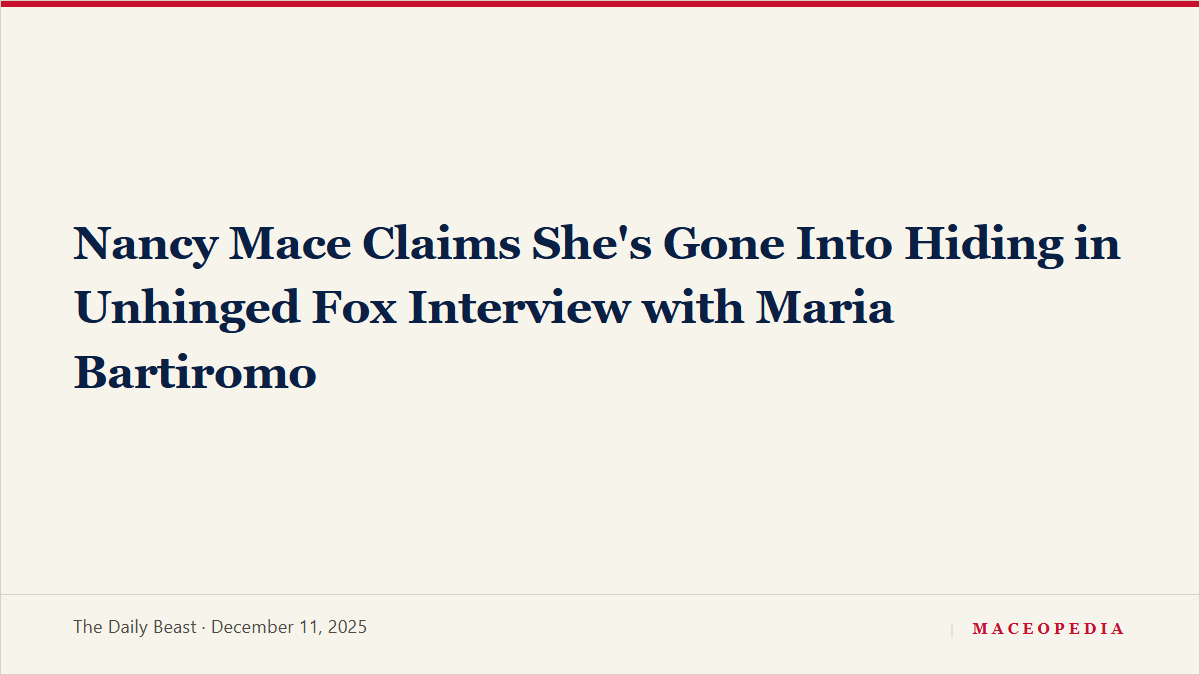 Nancy Mace Claims She's Gone Into Hiding in Unhinged Fox Interview with Maria Bartiromo, image 1