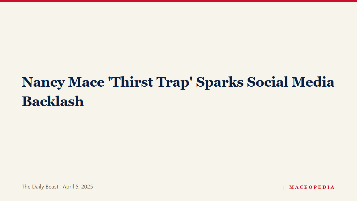 Nancy Mace 'Thirst Trap' Sparks Social Media Backlash, image 1
