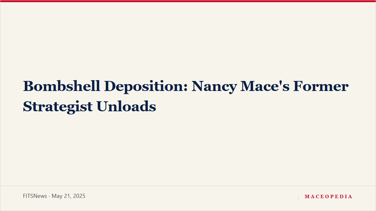 Bombshell Deposition: Nancy Mace's Former Strategist Unloads, image 1