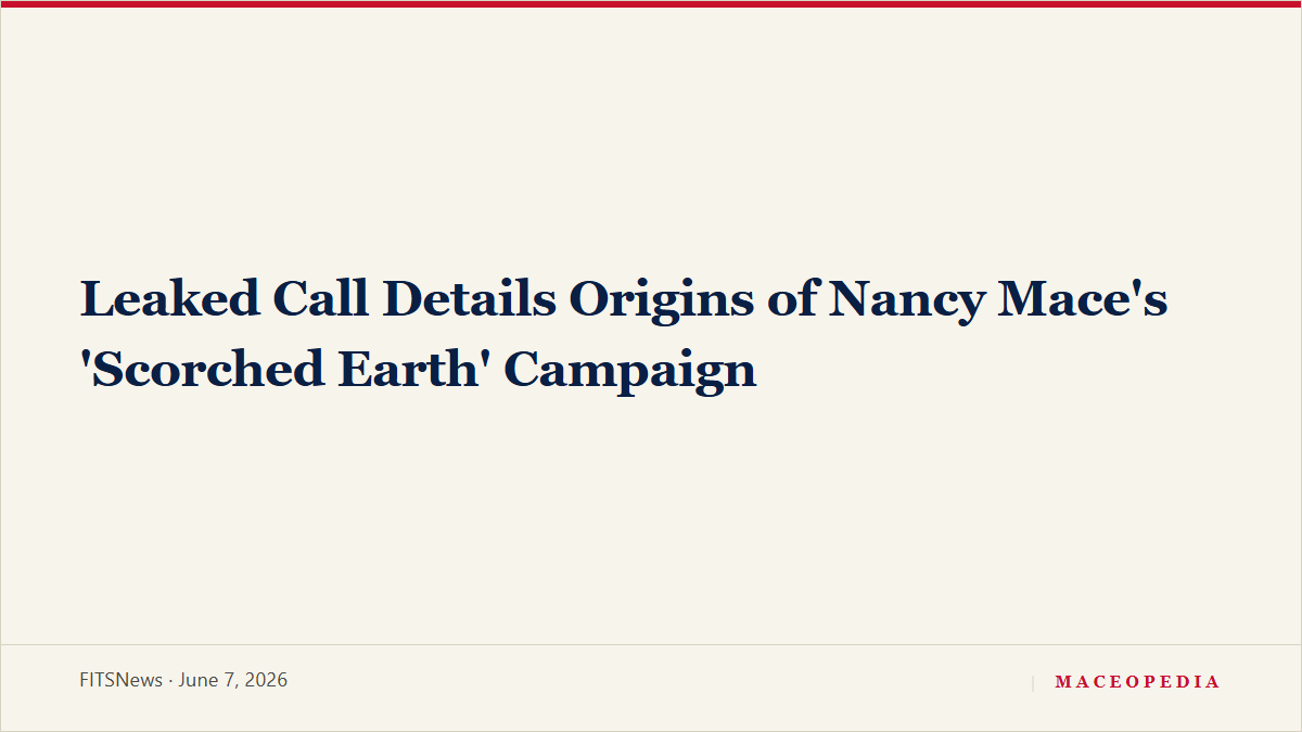 Leaked Call Details Origins of Nancy Mace's 'Scorched Earth' Campaign, image 1