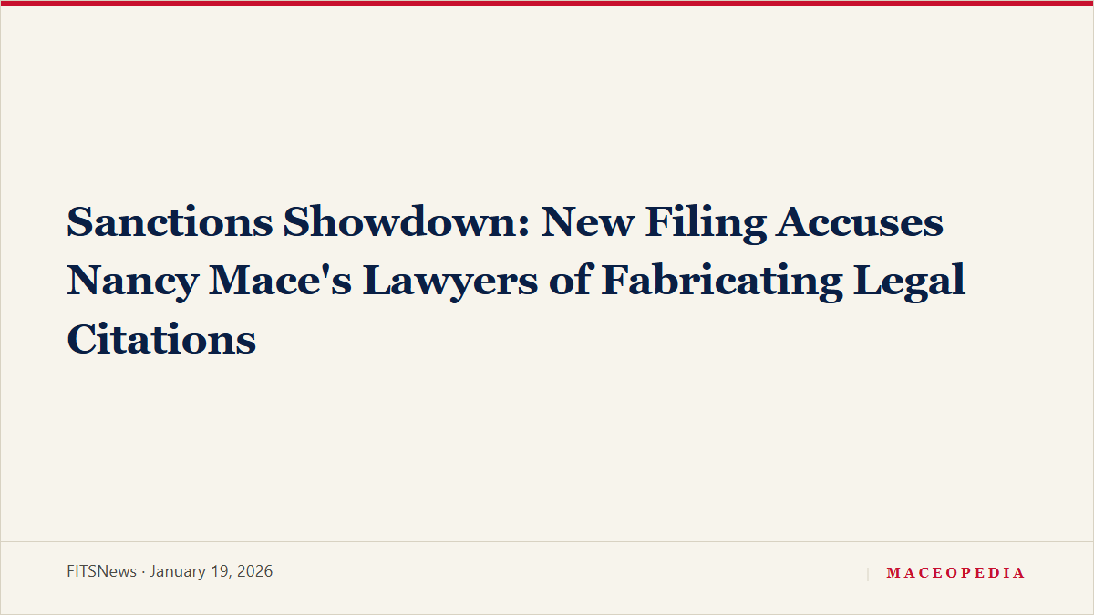 Sanctions Showdown: New Filing Accuses Nancy Mace's Lawyers of Fabricating Legal Citations, image 1