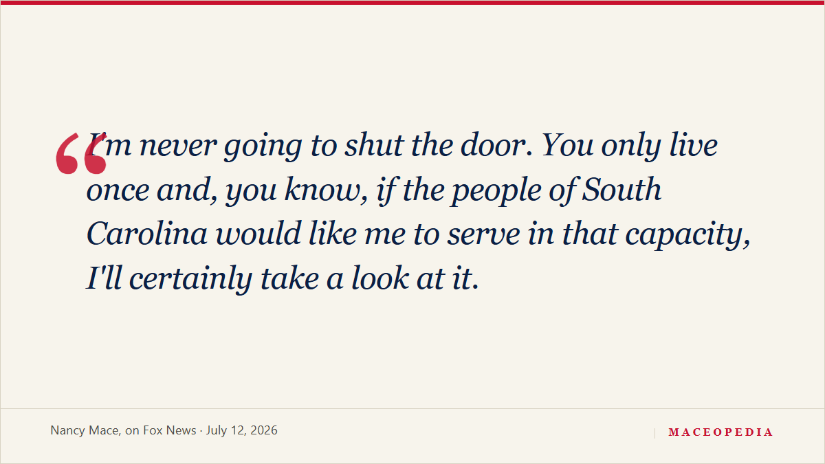 So Apparently Nancy Mace's Fifth Stage of Grief Is Running for Senate, image 1