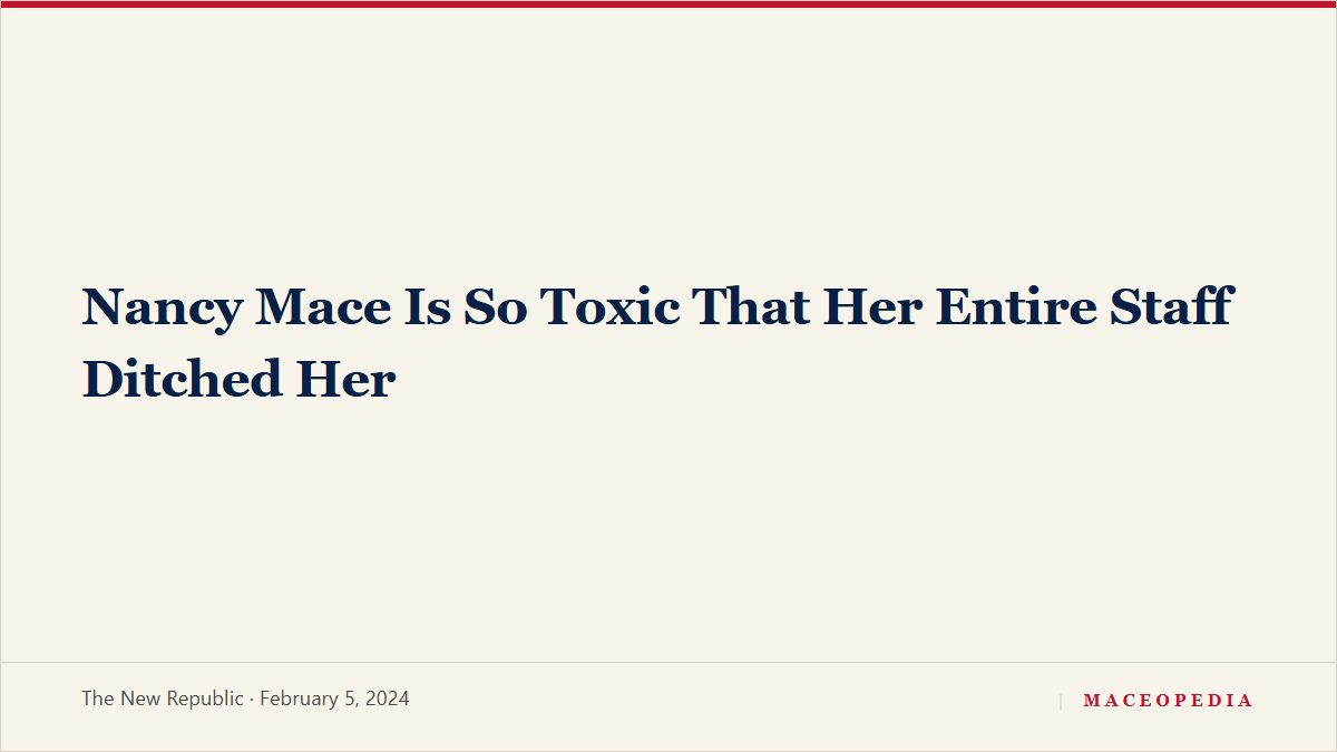Nancy Mace Is So Toxic That Her Entire Staff Ditched Her, image 1