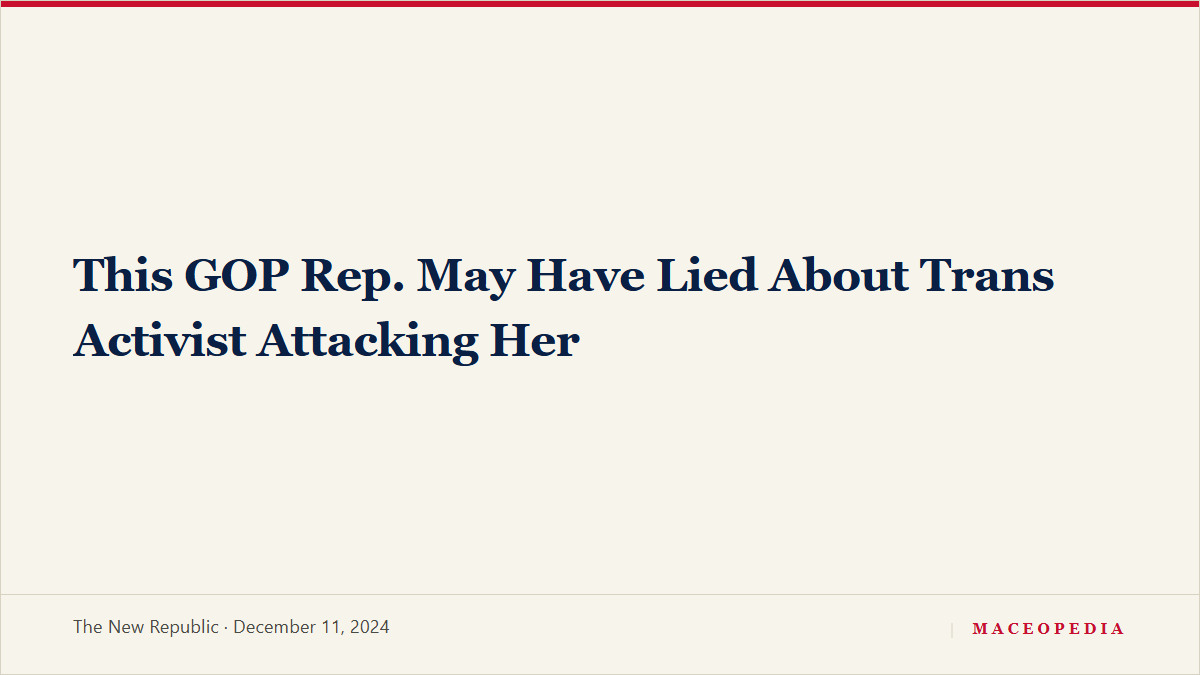 This GOP Rep. May Have Lied About Trans Activist Attacking Her, image 1