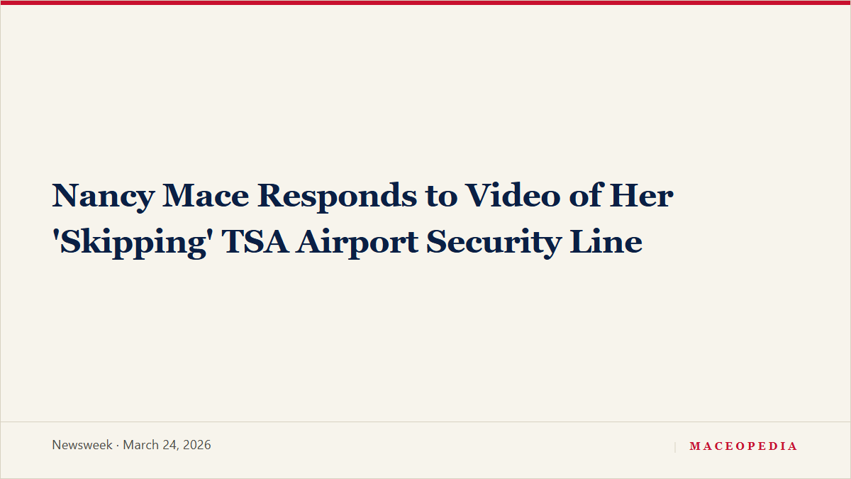 Nancy Mace Responds to Video of Her 'Skipping' TSA Airport Security Line, image 1