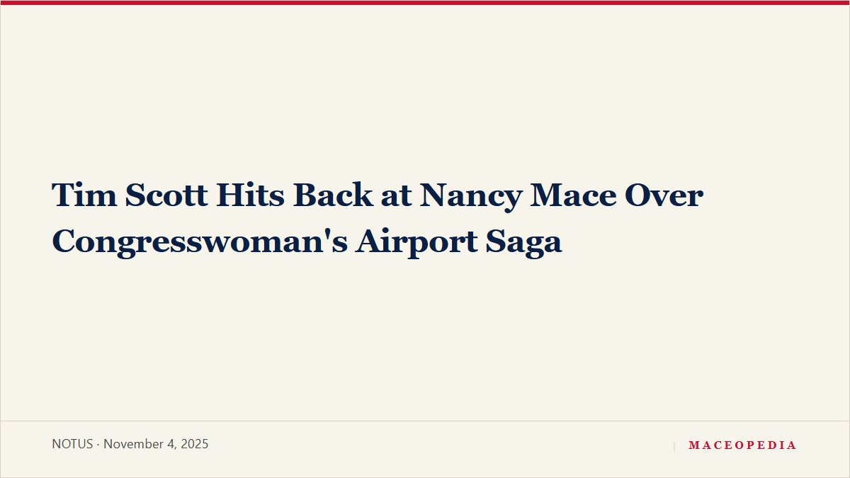 Tim Scott Hits Back at Nancy Mace Over Congresswoman's Airport Saga, image 1