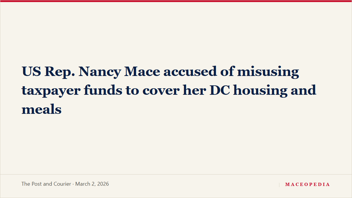US Rep. Nancy Mace accused of misusing taxpayer funds to cover her DC housing and meals, image 1