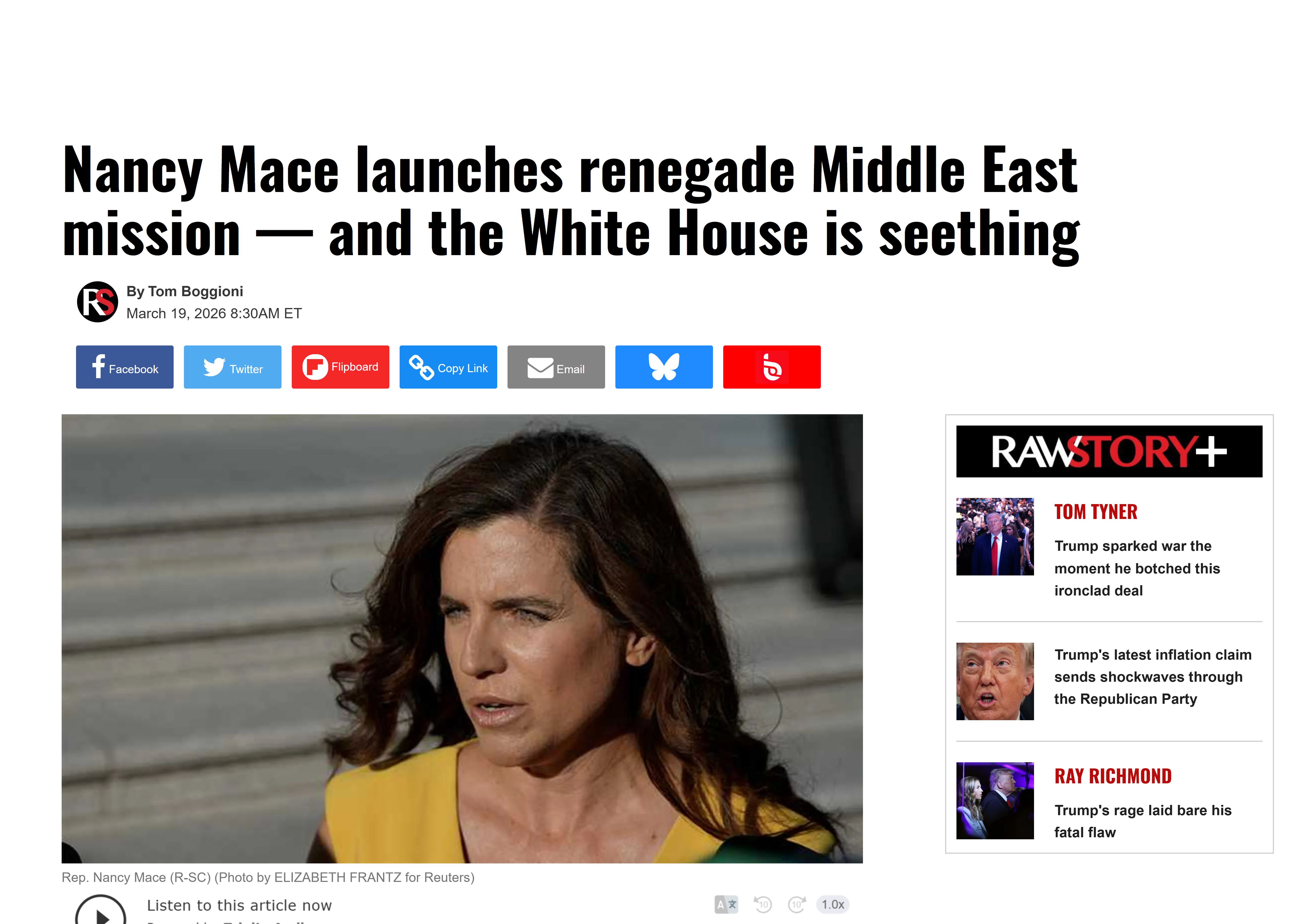 White House 'Seething' Over Nancy Mace's Unsanctioned Middle East Rescue Missions, image 1