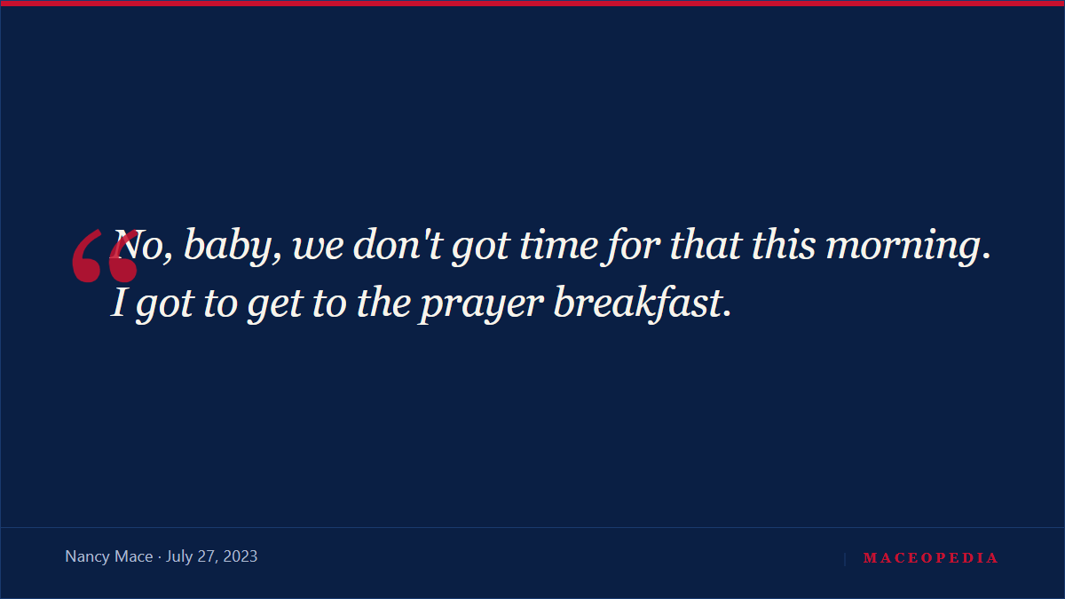 "TMI": GOP Rep. Nancy Mace tells prayer breakfast audience she turned down sex to be there, image 2