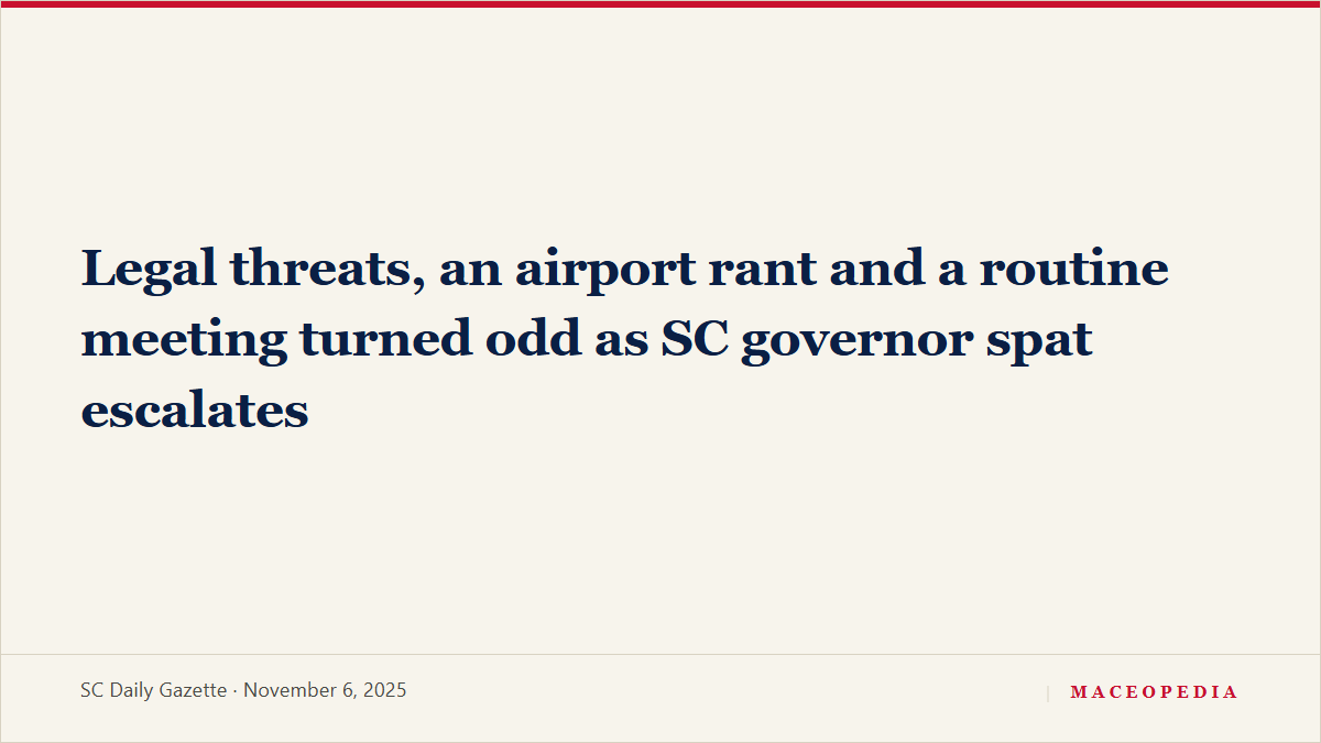 Legal threats, an airport rant and a routine meeting turned odd as SC governor spat escalates, image 1