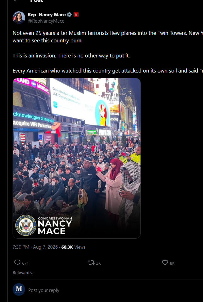 Nancy Mace calls every Muslim holding public office a 'trojan horse', image 1