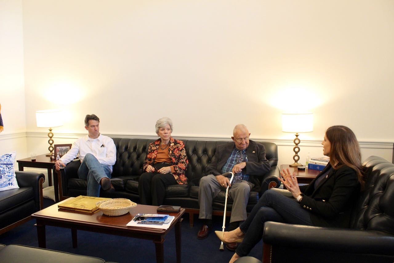 Photograph posted by Nancy Mace on March 21, 2022: I’m not gonna lie, I teared up when mom and dad visited our DC office last week. My parents sacrificed a lot t