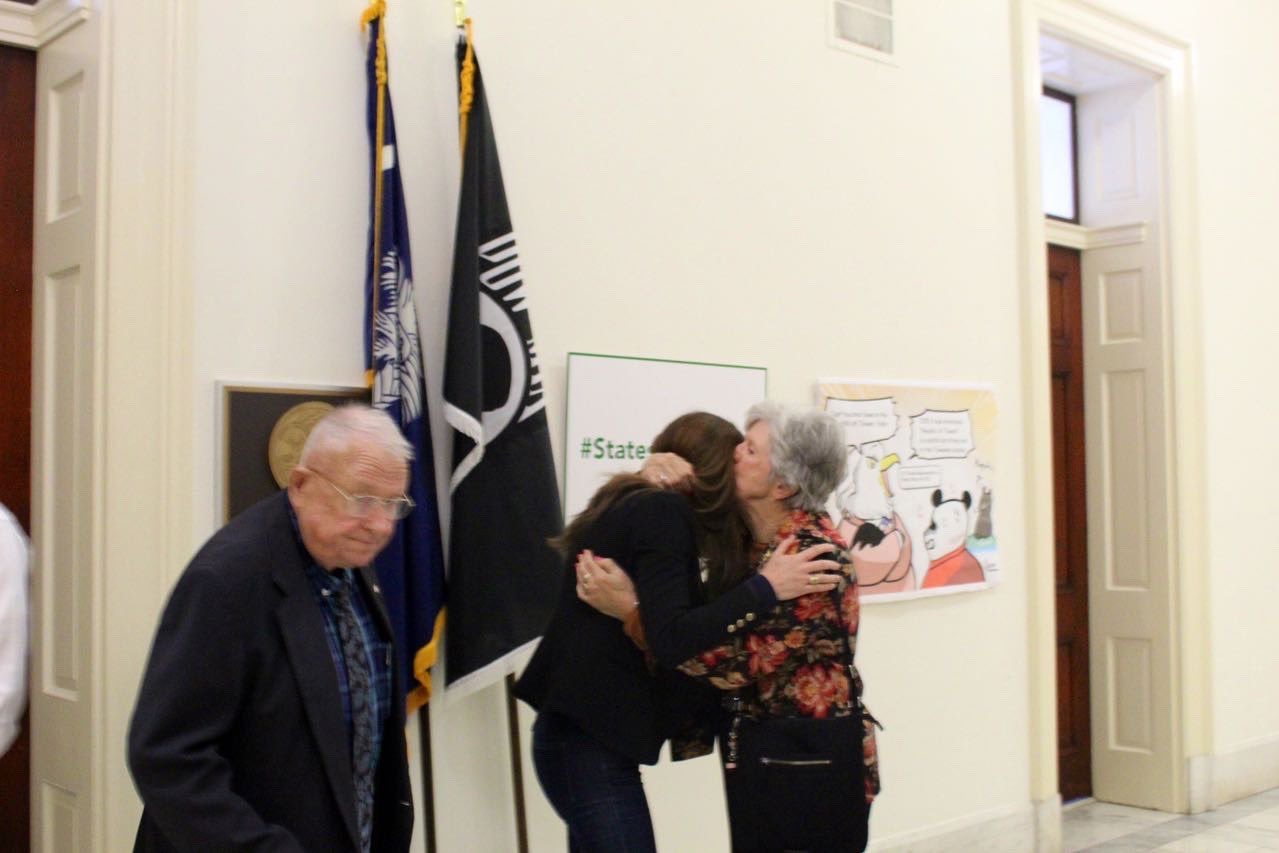 Photograph posted by Nancy Mace on March 21, 2022: I’m not gonna lie, I teared up when mom and dad visited our DC office last week. My parents sacrificed a lot t