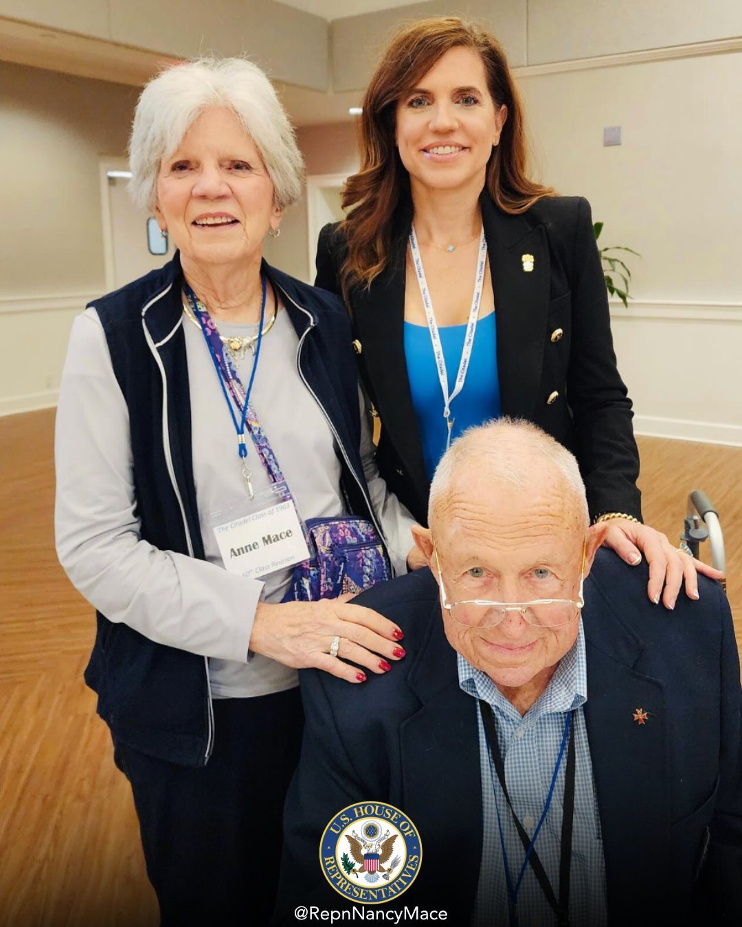 Photograph posted by Nancy Mace on May 30, 2026: Growing up the daughter of a retired Army General and a retired schoolteacher, I learned early hard work is no